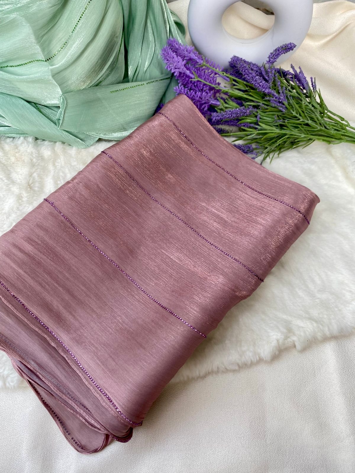 Zimichu Stone Work Hijab Dark Pinkish 101 Zimichu Stone Work Hijab 101 - Image 1