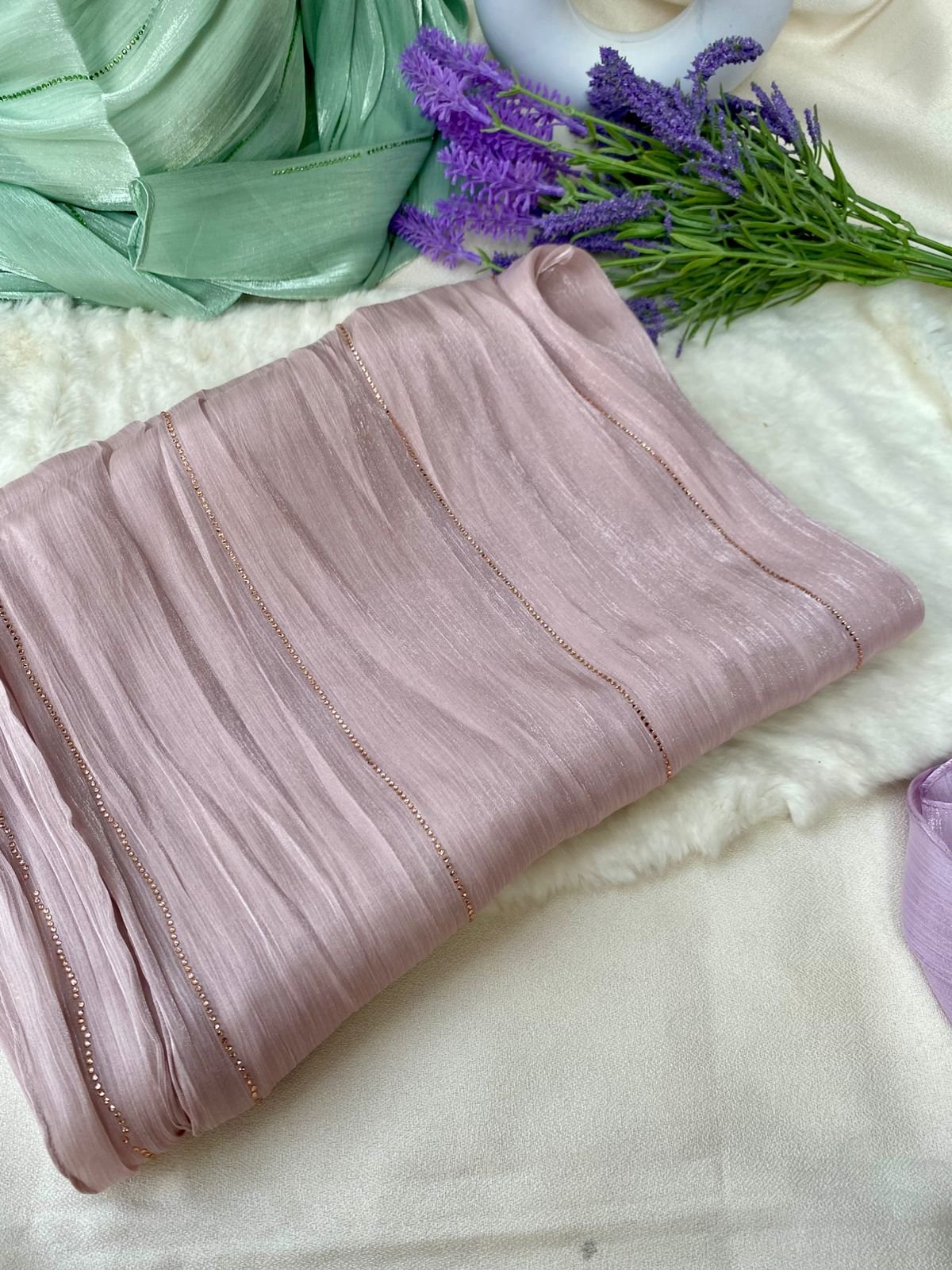 Zimichu Stone Work Hijab Dark Pinkish 107 Zimichu Stone Work Hijab107 - Image 1