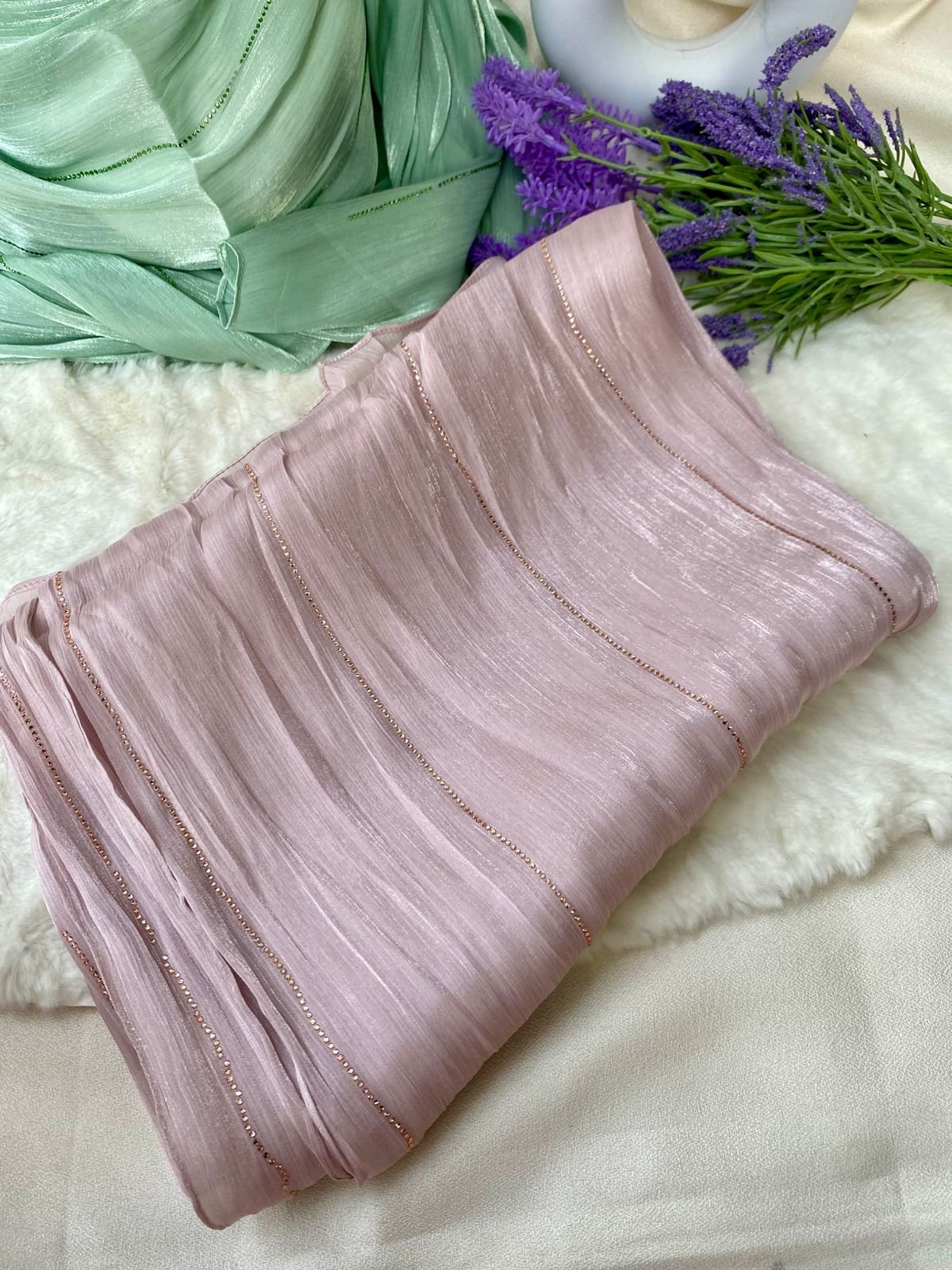 Zimichu Stone Work Hijab Light Pinkish 102 Zimichu Stone Work Hijab 103 - Image 1